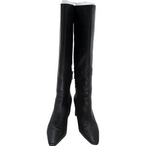 Sam Edelman Sylvia Knee High Pointed Toe Black Leather Dress Boots US 6.5